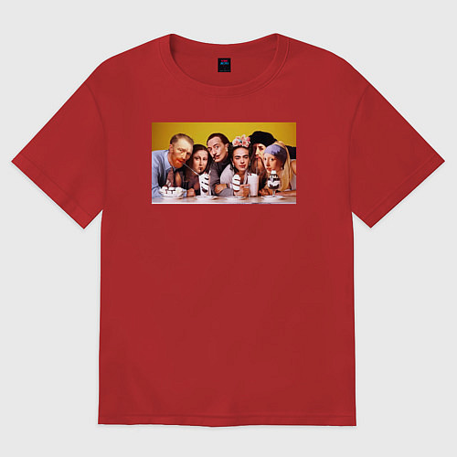 Женская футболка оверсайз Художниик друзья / Красный – фото 1