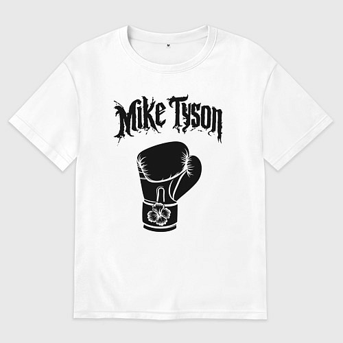 Женская футболка оверсайз Майк Тайсон перчатка / Белый – фото 1