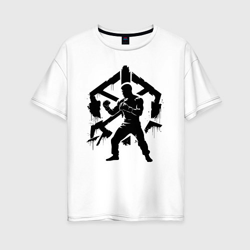 Женская футболка оверсайз Миксфайт боец лого / Белый – фото 1