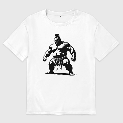 Женская футболка оверсайз Эпичный сумоист / Белый – фото 1