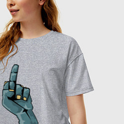 Футболка оверсайз женская Zombie fuck, цвет: меланж — фото 2