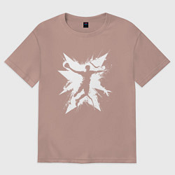 Футболка оверсайз женская Гандбольный удар, цвет: пыльно-розовый