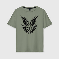 Женская футболка оверсайз Крылатый мяч гандбол