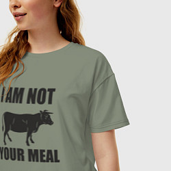Футболка оверсайз женская Я не твоя еда, цвет: авокадо — фото 2