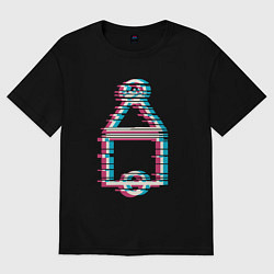 Футболка оверсайз женская Символы - игра в кальмара, цвет: черный