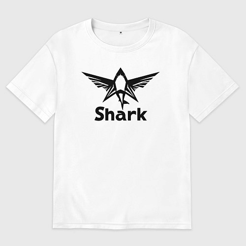 Женская футболка оверсайз Крылатая акула / Белый – фото 1