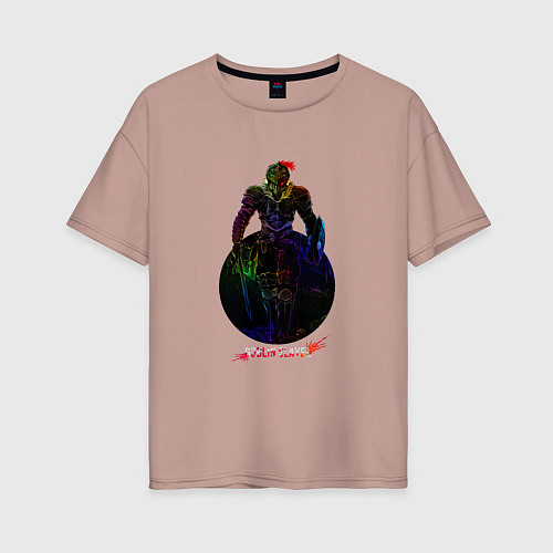 Женская футболка оверсайз Anime Goblin Slayer Оркболг / Пыльно-розовый – фото 1