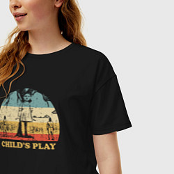 Футболка оверсайз женская Детская игра, цвет: черный — фото 2
