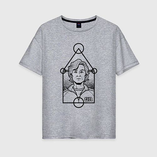 Женская футболка оверсайз Player 456 / Меланж – фото 1