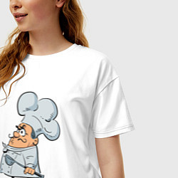 Футболка оверсайз женская Мистер шеф, цвет: белый — фото 2