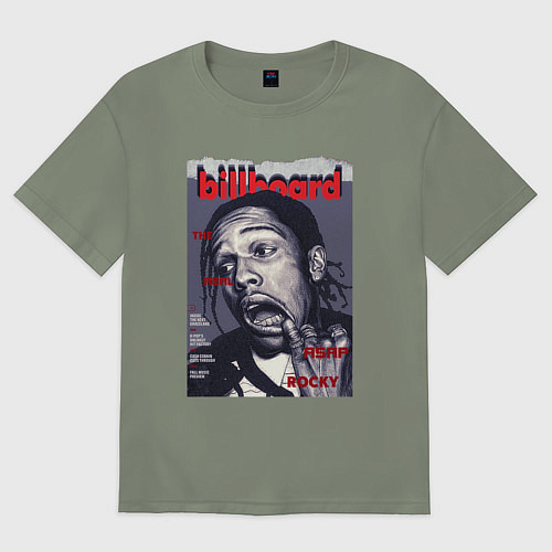 Женская футболка оверсайз Asap Rocky billboard / Авокадо – фото 1