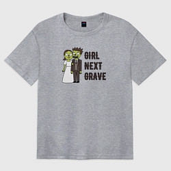 Женская футболка оверсайз Любовь зомби