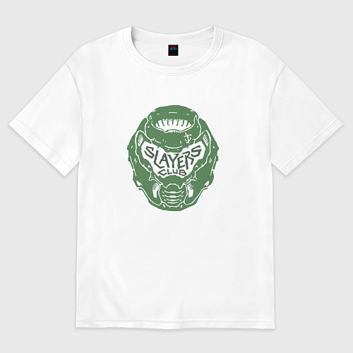 Женская футболка оверсайз Doom slayer logo / Белый – фото 1
