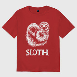 Женская футболка оверсайз Ленивец белый