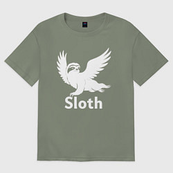 Женская футболка оверсайз Летящий ленивец