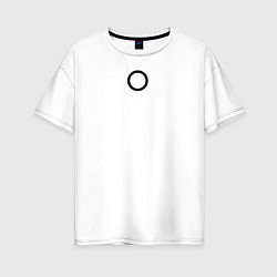 Женская футболка оверсайз Игра в кальмара работник круг белая