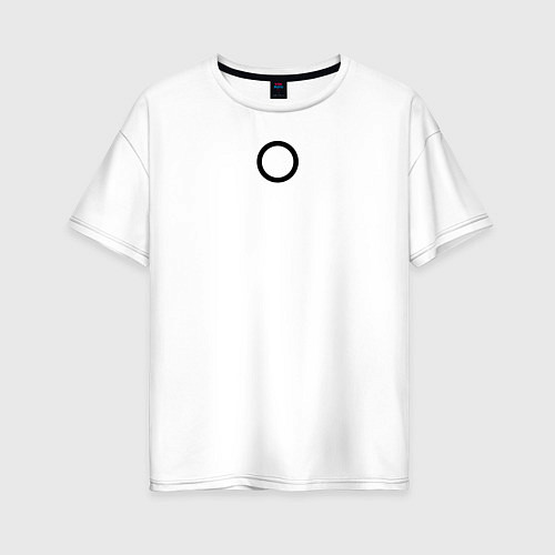 Женская футболка оверсайз Игра в кальмара работник круг белая / Белый – фото 1