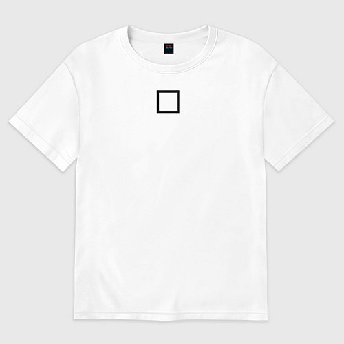 Женская футболка оверсайз Игра в кальмара квадрат белая / Белый – фото 1