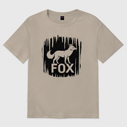 Женская футболка оверсайз Лис в лесу