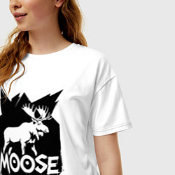 Футболка оверсайз женская Мощь лося, цвет: белый — фото 2