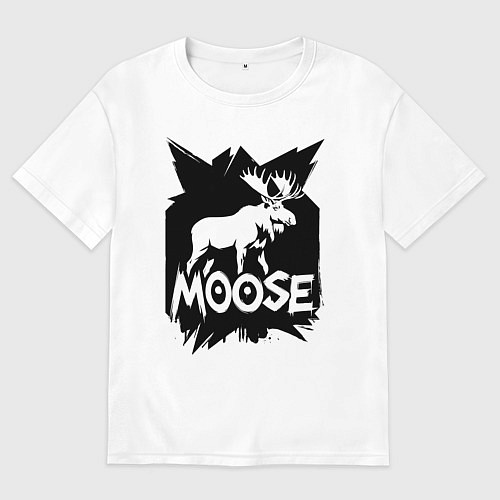 Женская футболка оверсайз Мощь лося / Белый – фото 1
