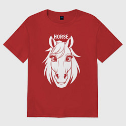 Женская футболка оверсайз Лошадь с большими глазами