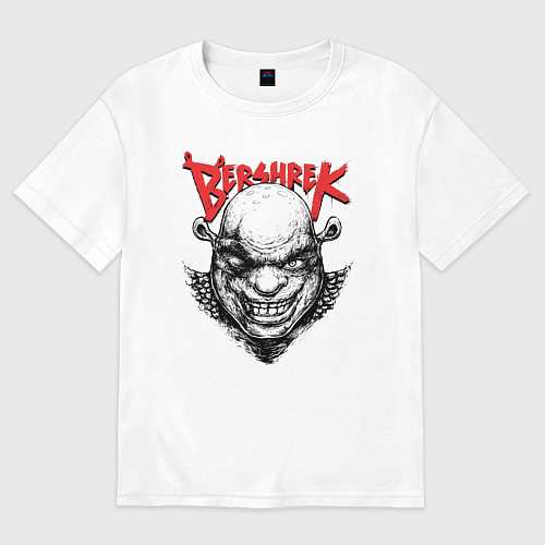 Женская футболка оверсайз Берсерк Шрек / Белый – фото 1