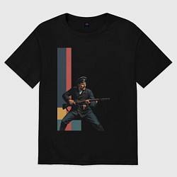 Женская футболка оверсайз Поп-арт, белогвардеец