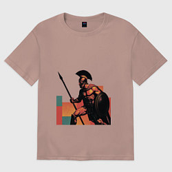 Женская футболка оверсайз Спартанец поп-арт