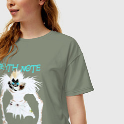 Футболка оверсайз женская Death note Ryuk - галлюцинации, цвет: авокадо — фото 2