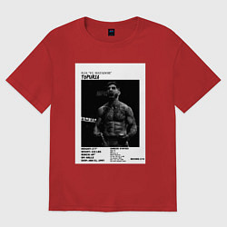 Футболка оверсайз женская Илия Топурия постер, цвет: красный