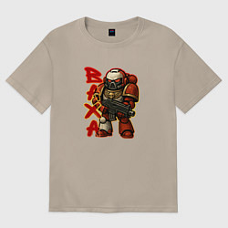 Женская футболка оверсайз Космодесантник в красно-белой броне