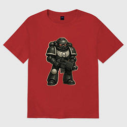 Женская футболка оверсайз Космодесантник в темной броне