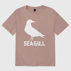 Женская футболка оверсайз Морская белая чайка