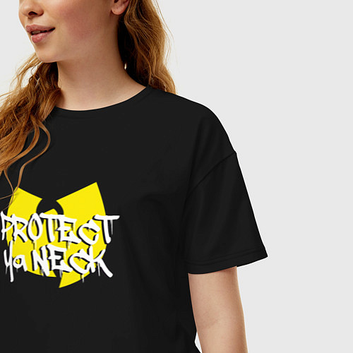 Женская футболка оверсайз Protect ya neck Wu-Tang / Черный – фото 3