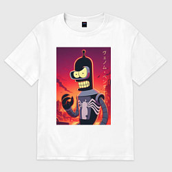 Футболка оверсайз женская Веном Бендер - мем, цвет: белый