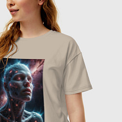 Футболка оверсайз женская The Creators - big space celestial, цвет: миндальный — фото 2