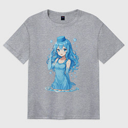 Женская футболка оверсайз Вода-тян