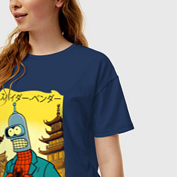 Футболка оверсайз женская Spider Bender -Japanese style, цвет: тёмно-синий — фото 2