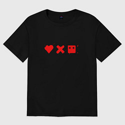 Футболка оверсайз женская Любовь смерть роботы, цвет: черный