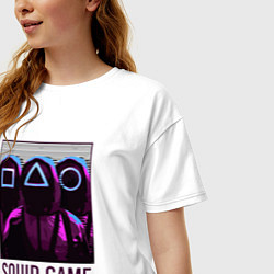 Футболка оверсайз женская Squid game shadows, цвет: белый — фото 2