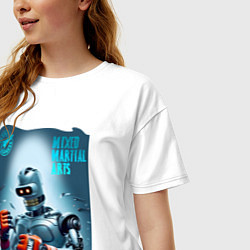 Футболка оверсайз женская Bender bending robot - mixed martial artist, цвет: белый — фото 2
