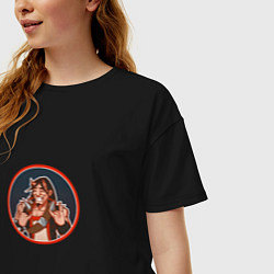 Футболка оверсайз женская Metal Devil, цвет: черный — фото 2