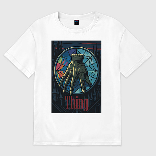 Женская футболка оверсайз Вещь - Уэнсдей / Белый – фото 1