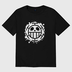 Футболка оверсайз женская Пираты сердца - лого, цвет: черный