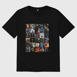 Футболка оверсайз женская Ozzy Osbourne - обложки, цвет: черный