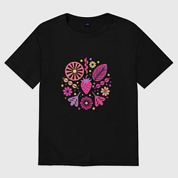 Женская футболка оверсайз Ягоды абстракция