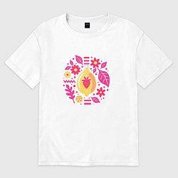 Футболка оверсайз женская Лимон абстракция, цвет: белый