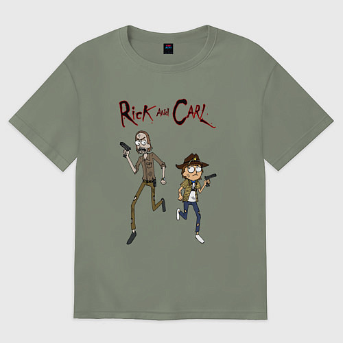 Женская футболка оверсайз Рик и Карл / Авокадо – фото 1