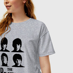 Футболка оверсайз женская Beatles исполнители, цвет: меланж — фото 2